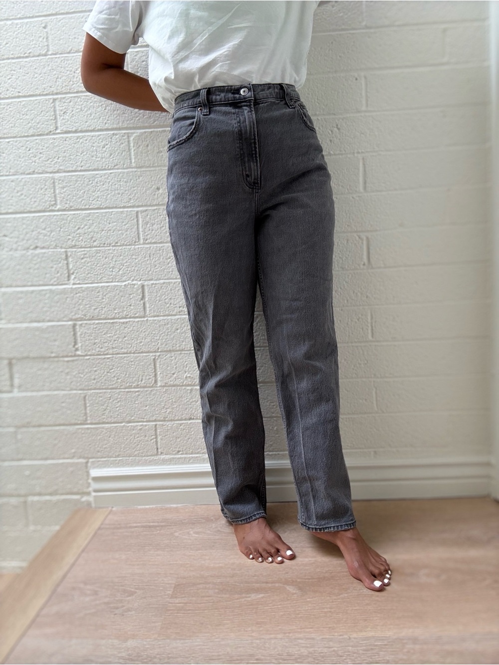 Abercrombie & Fitch The 90s Straight Ultra High-Rise - Charcoal